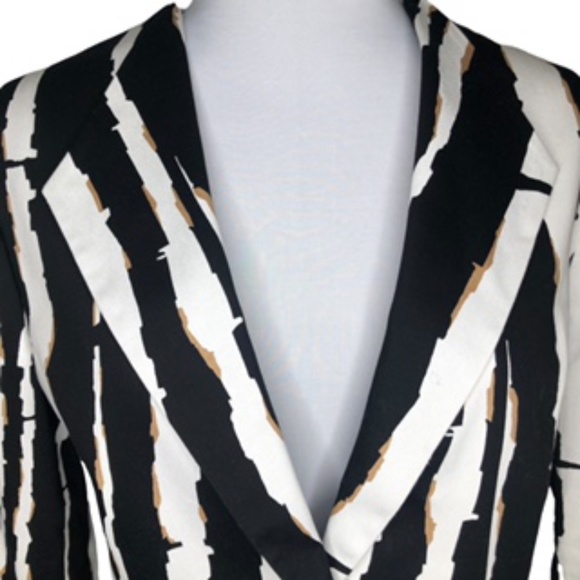 Jones Studio Abstract Lined Front Single Button Blazer Size 14 - Picture 2 of 7